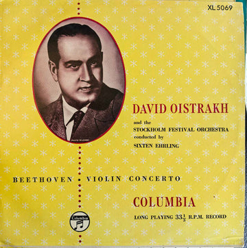 David Oistrach And The Stockholm Festival Orchestra Conducted By Sixten Ehrling, Ludwig van Beethoven : Violin Concerto (LP, Album, Mono)