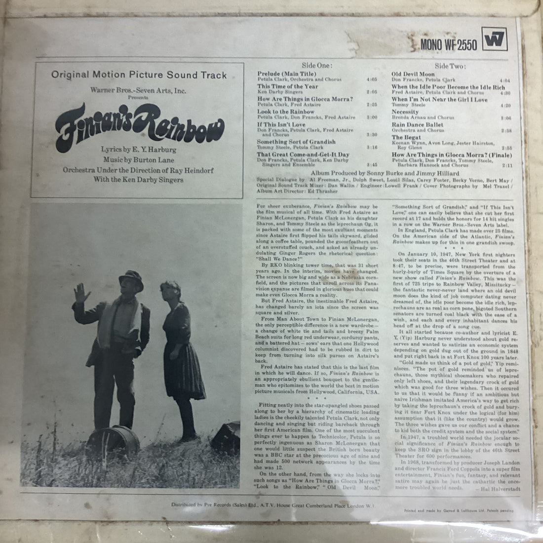 แผ่นเสียง Various - Finian's Rainbow The Original Motion Picture Sound Track Vinyl VG+