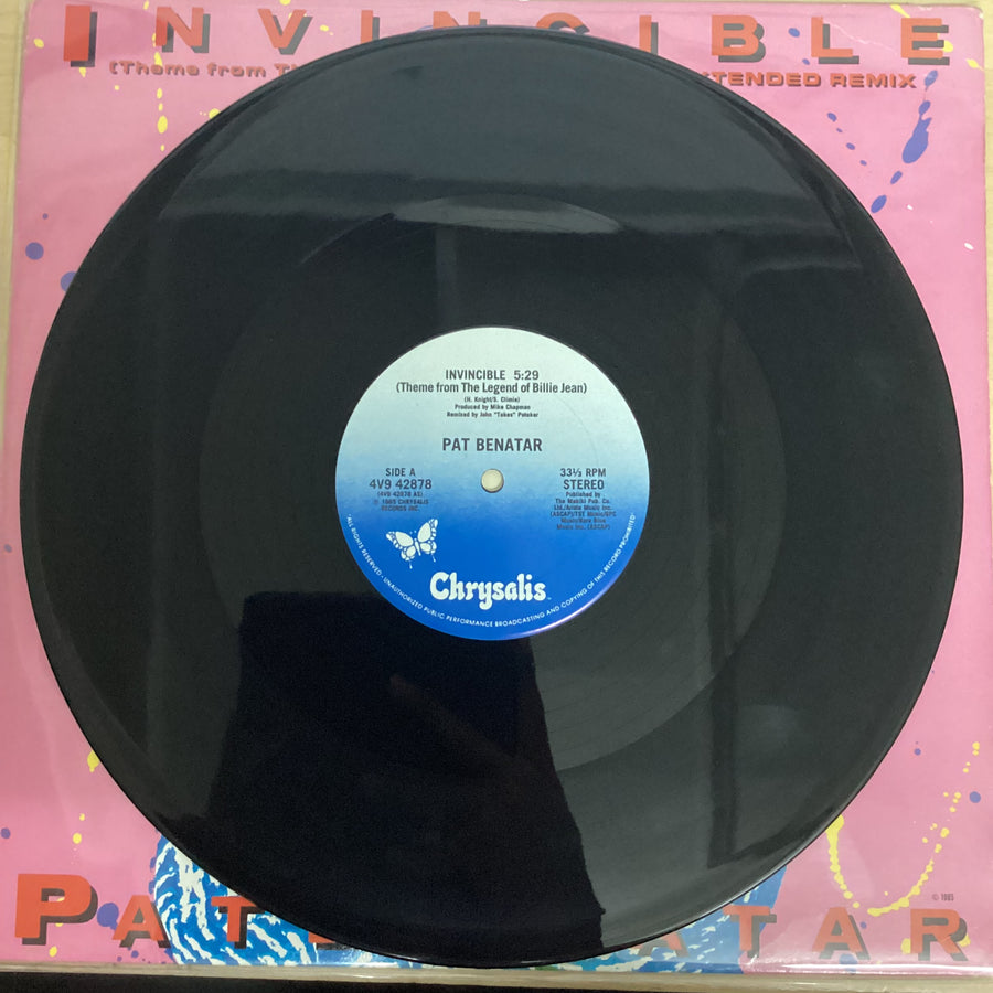 แผ่นเสียง Pat Benatar - Invincible Theme From The Legend Of Billie Jean Extended Remix Vinyl VG+