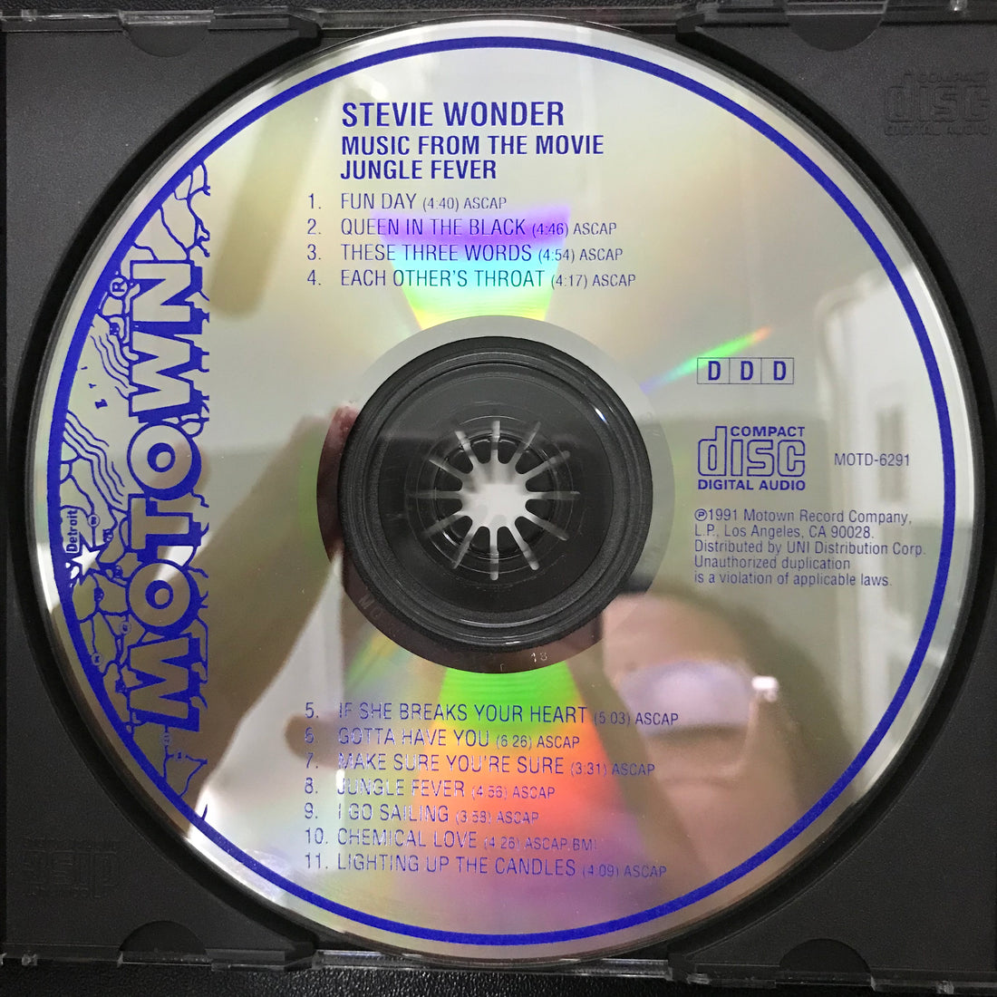 ซีดี Stevie Wonder - Music From The Movie "Jungle Fever" CD VG+