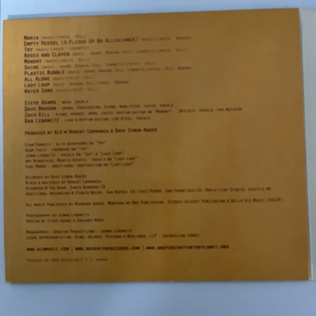 ALO * Animal Liberation Orchestra - Roses & Clover CD VG+