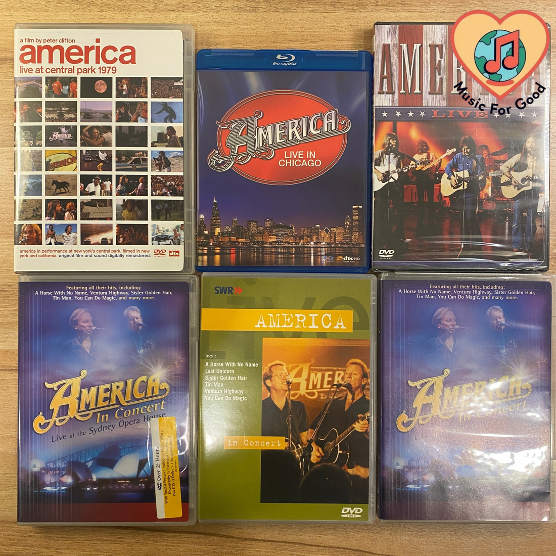 America - Live Blu-ray & DVD VG+ 1 Blu-ray, 5 DVDs