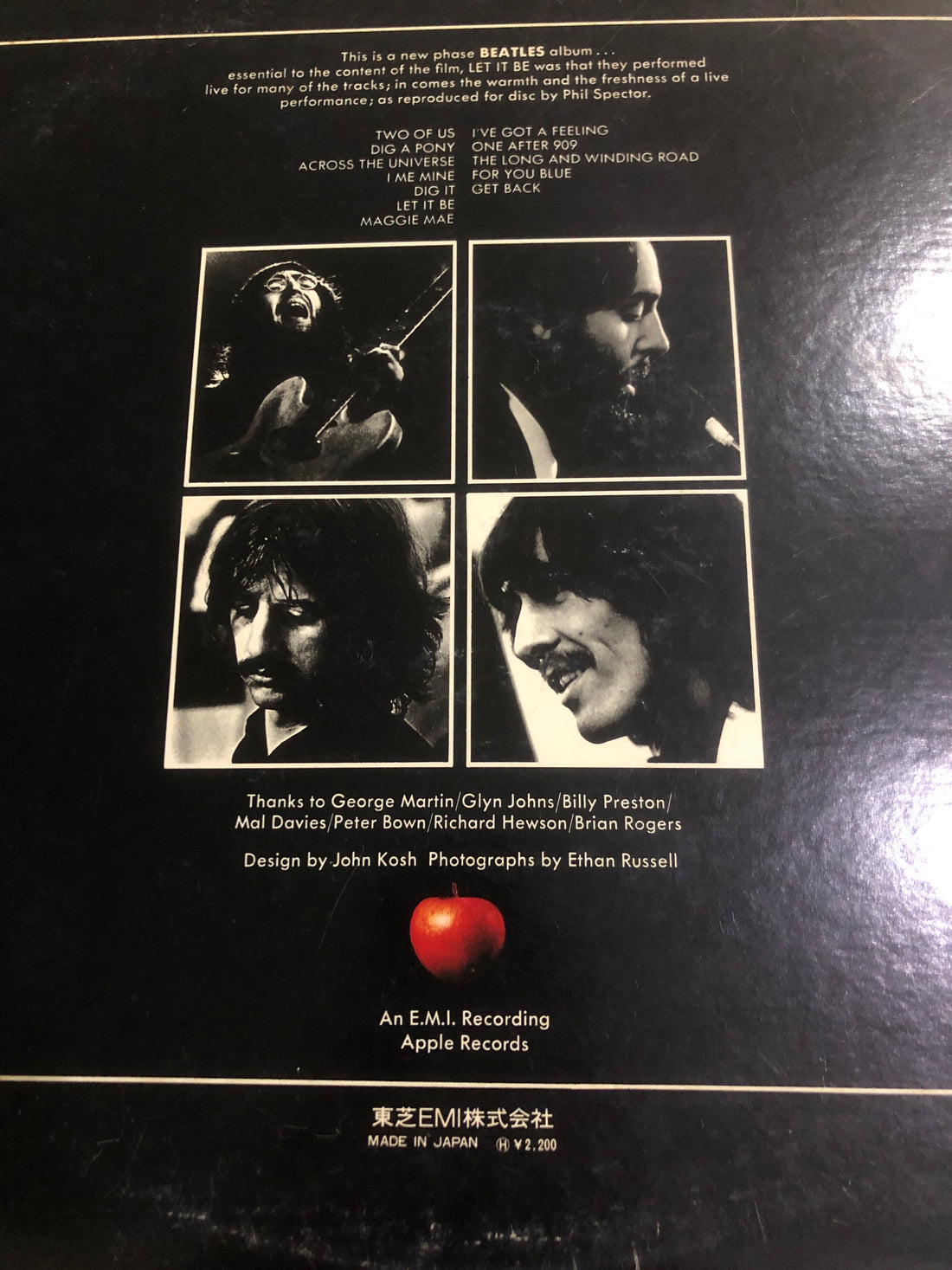 แผ่นเสียง The Beatles - Let It Be Vinyl VG+