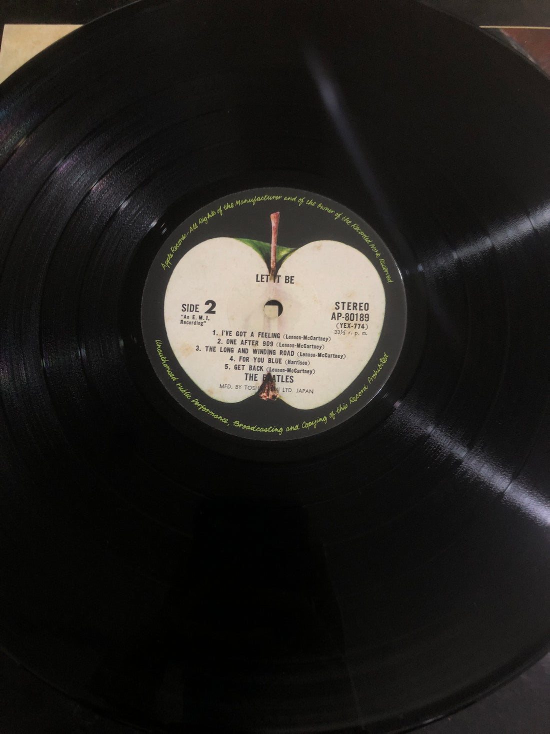 แผ่นเสียง The Beatles - Let It Be Vinyl VG+