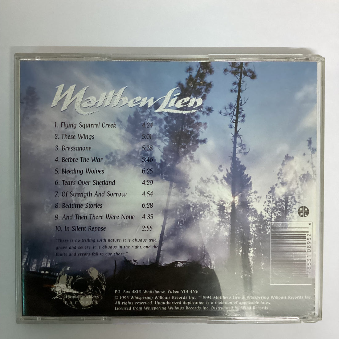 ซีดี Matthew Lien - Bleeding Wolves CD VG+