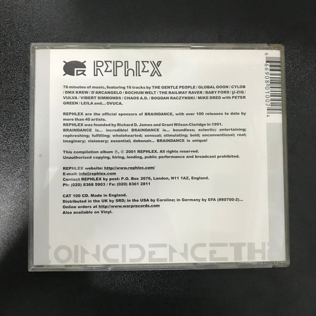 ซีดี Various - The Braindance Coincidence CD VG+