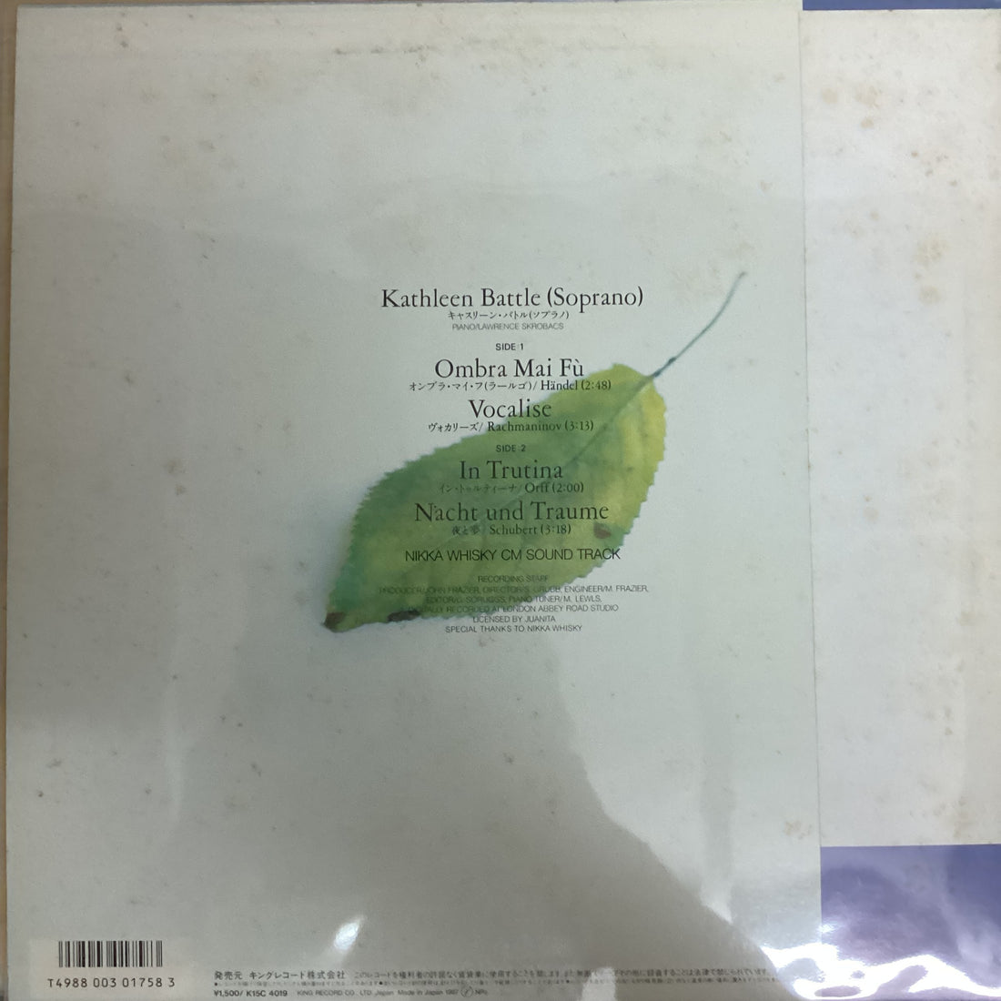 แผ่นเสียง Georg Friedrich Händel / Kathleen Battle - Ombra Mai Fù Vinyl VG+