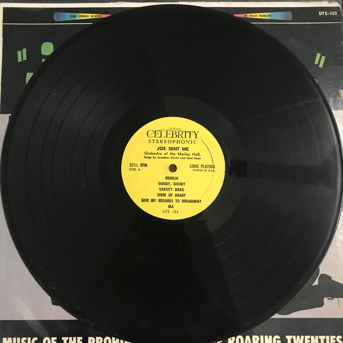 แผ่นเสียง Orchestra Of The Marley Hall / Jonathan Clarke / Jane Hope - "Joe Sent Me..." Music Of The Prohibition Era: The Roaring Twenties! Vinyl VG+
