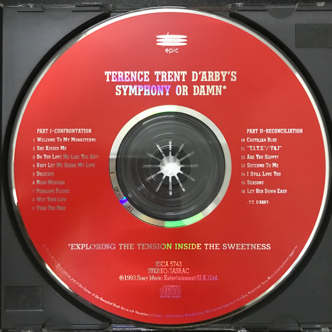 ซีดี Terence Trent D'Arby / Terence Trent D'Arby - Terence Trent D'Arby's Symphony Or Damn* = テレンス・トレント・ダービーSymphony Or Damn CD VG+