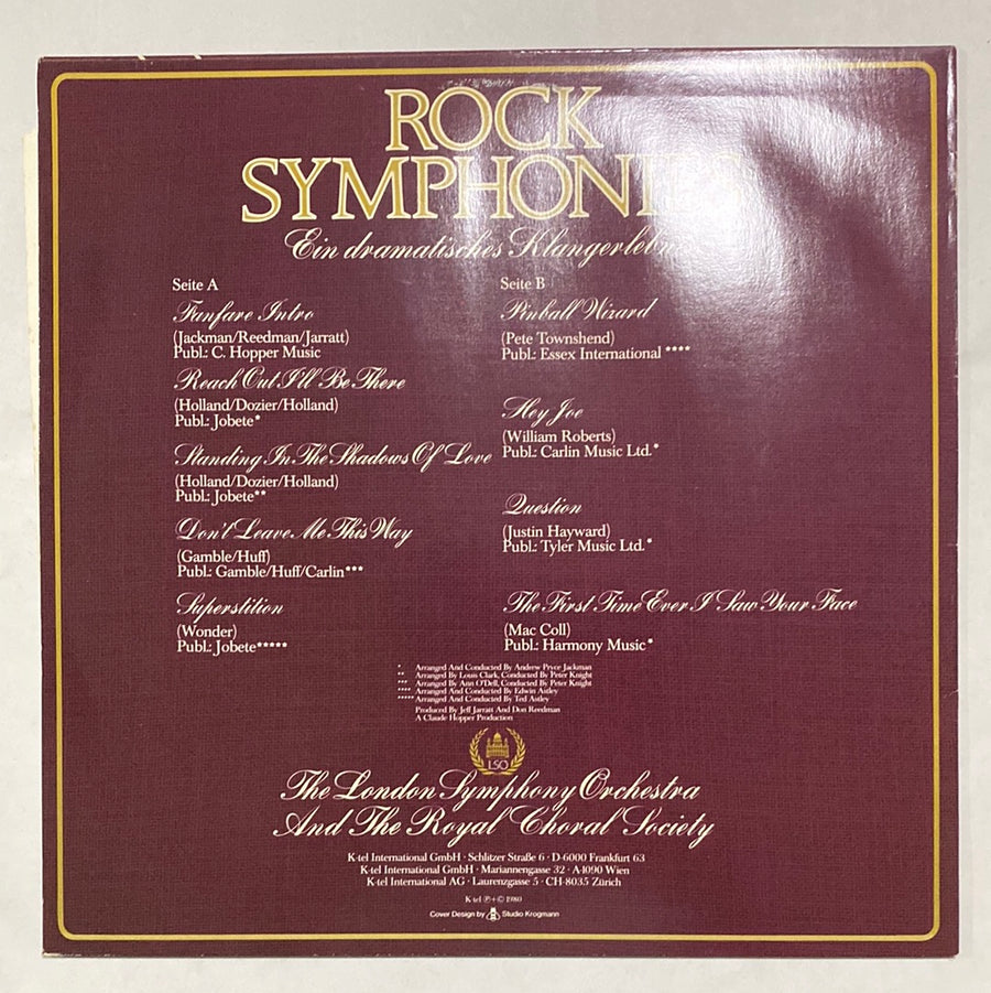 แผ่นเสียง The London Symphony Orchestra And The Royal Choral Society - Rock Symphonies - Ein Dramatisches Klangerlebnis (Vinyl) (VG)