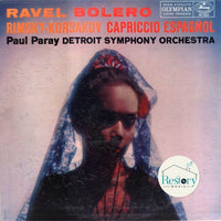 Maurice Ravel / Nikolai Rimsky-Korsakov - Paul Paray Conducting The Detroit Symphony Orchestra : Bolero / Capriccio Espagnol (LP, Album, Mono, RP)