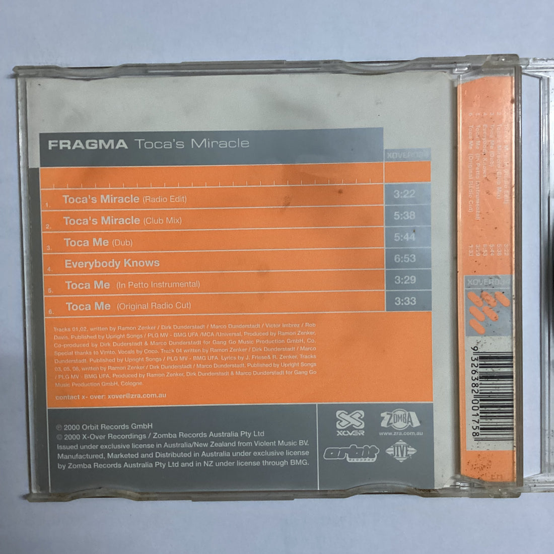 ซีดี Fragma - Toca's Miracle CD VG+