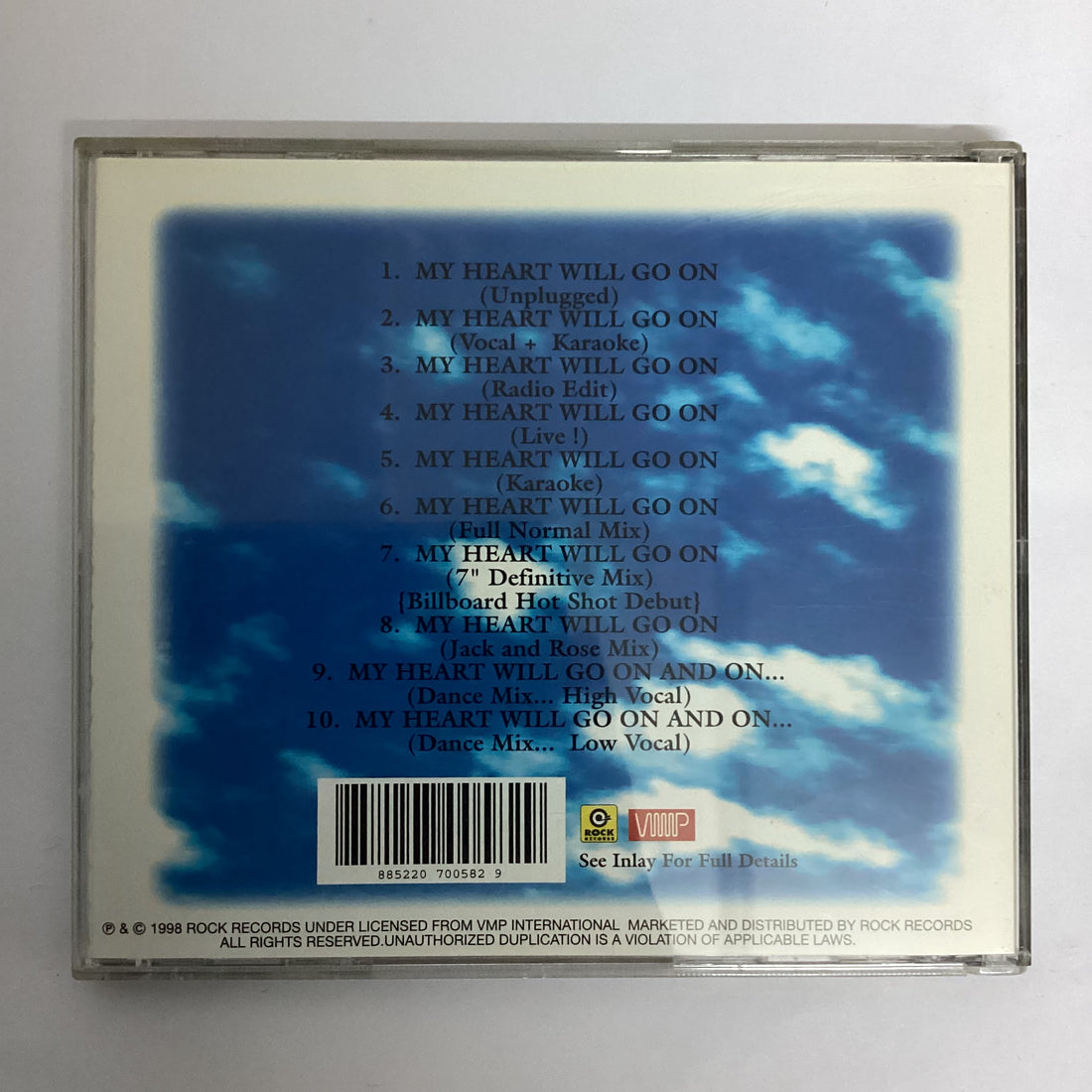 ซีดี Various - Titanic Unplugged - "My Heart Will Go On" 10 Versions CD VG