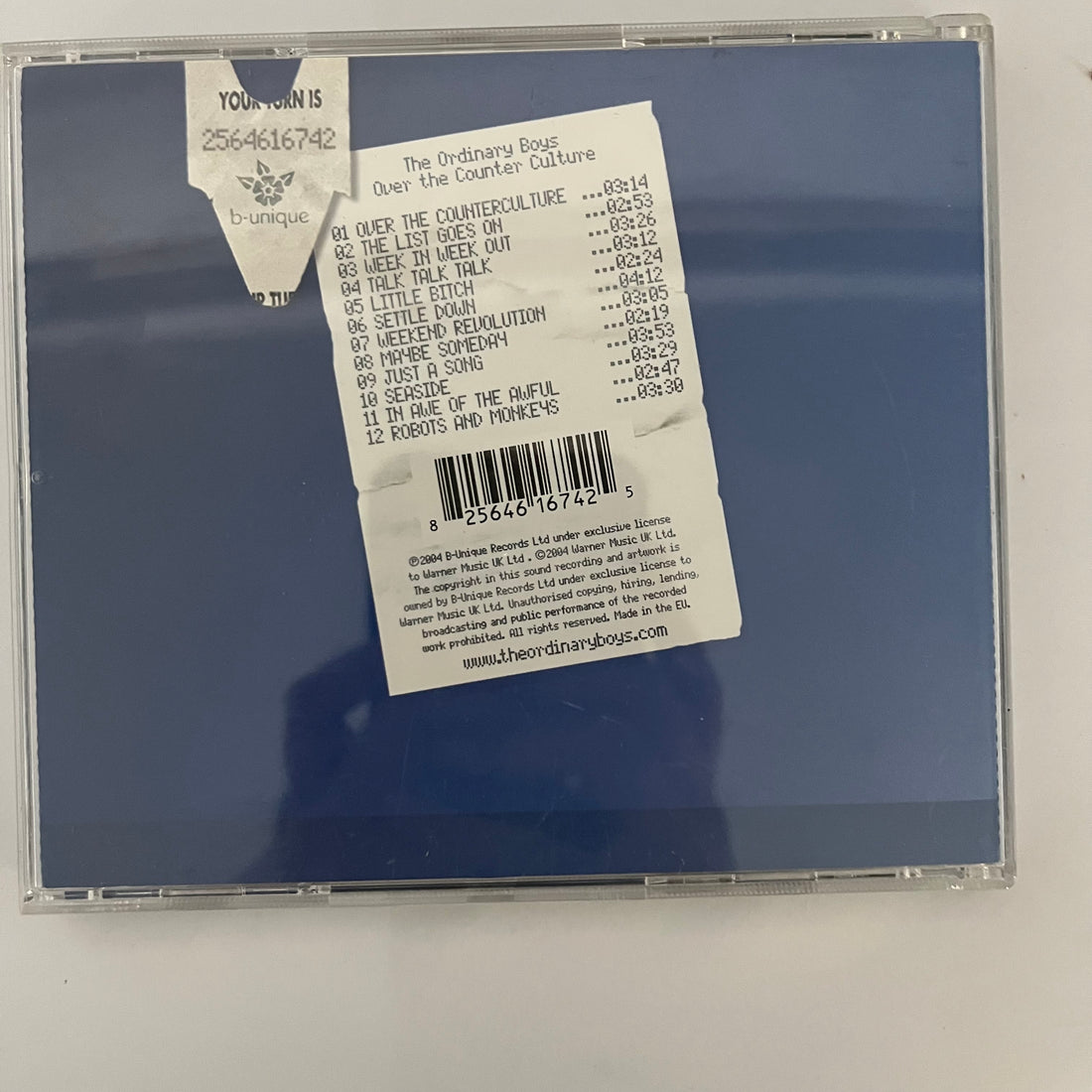 ซีดี The Ordinary Boys - Over The Counter Culture CD NM