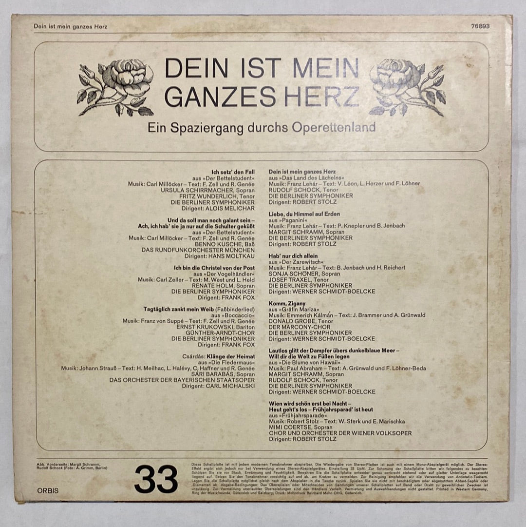 แผ่นเสียง Various - Dein Ist Mein Ganzes Herz (Ein Spaziergang Durchs Operettenland) (Vinyl) (VG)