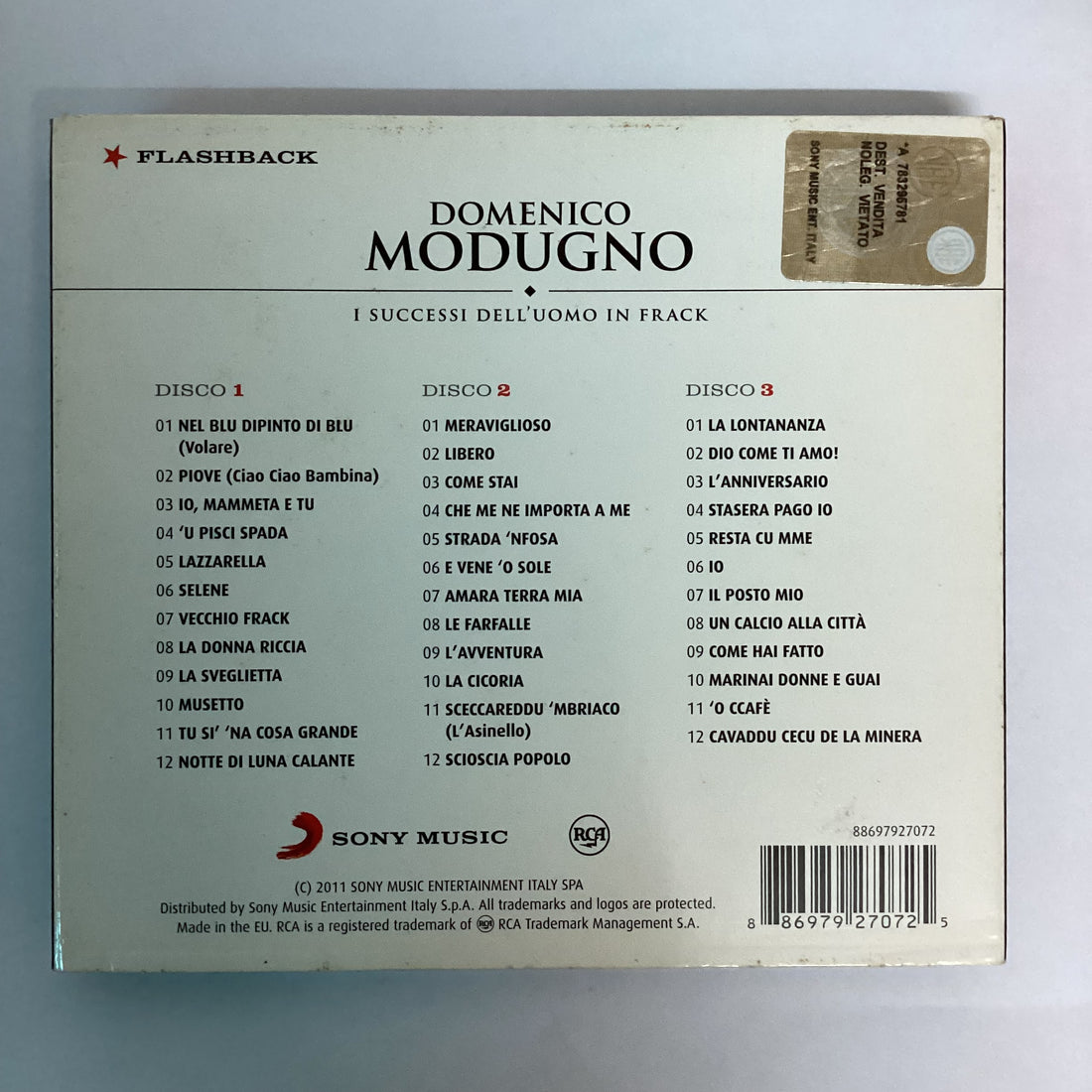 ซีดี Domenico Modugno - I Successi Dell'Uomo In Frack CD VG+ 3CDs