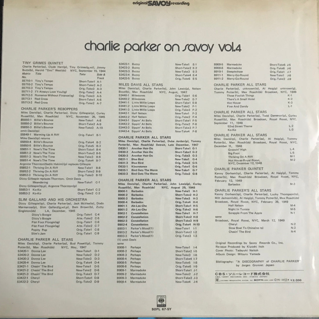 แผ่นเสียง Charlie Parker - Charlie Parker On Savoy Vol. 1 - 7 7LP Vinyl VG+