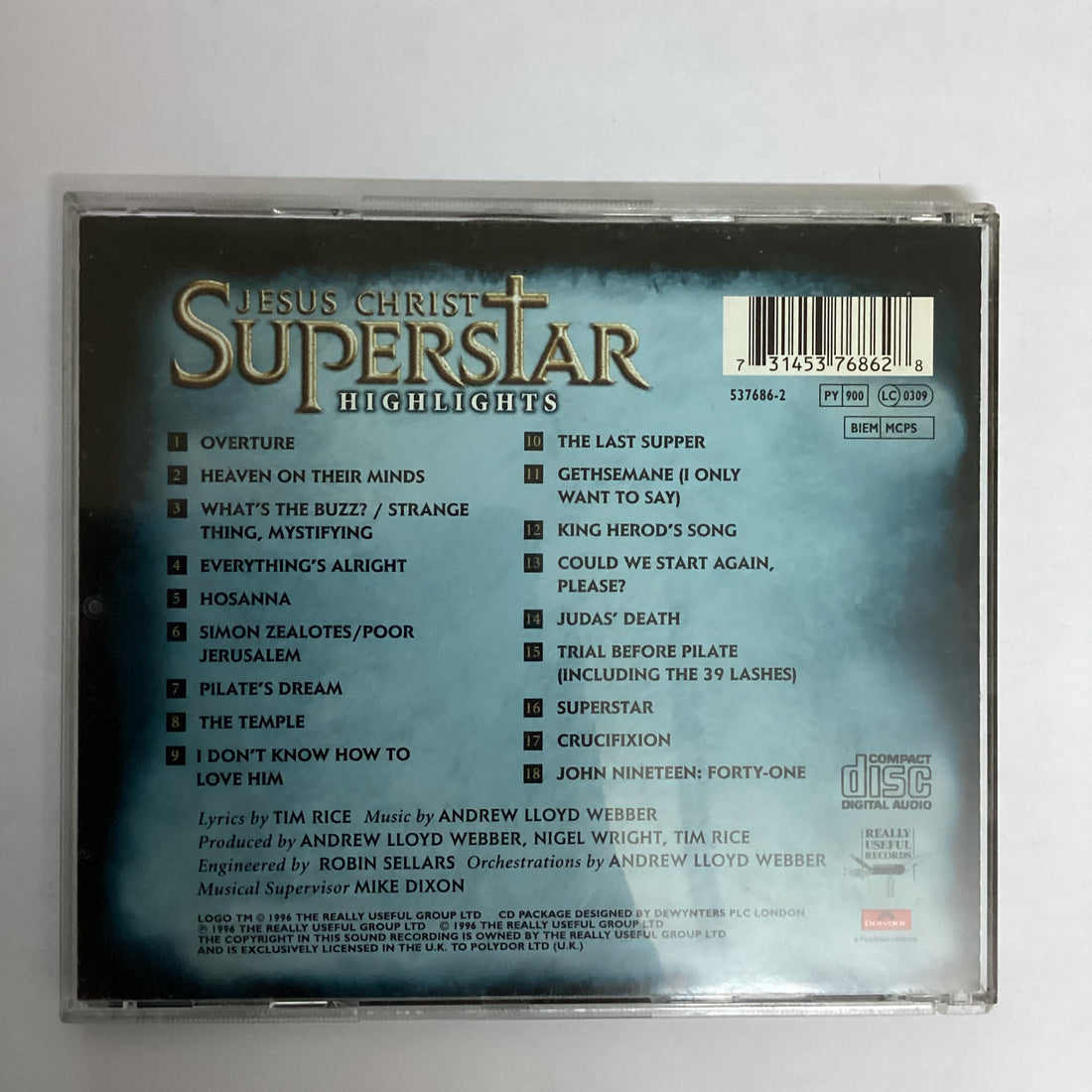 ซีดี Tim Rice, Andrew Lloyd Webber - Highlights From Jesus Christ Superstar CD VG+