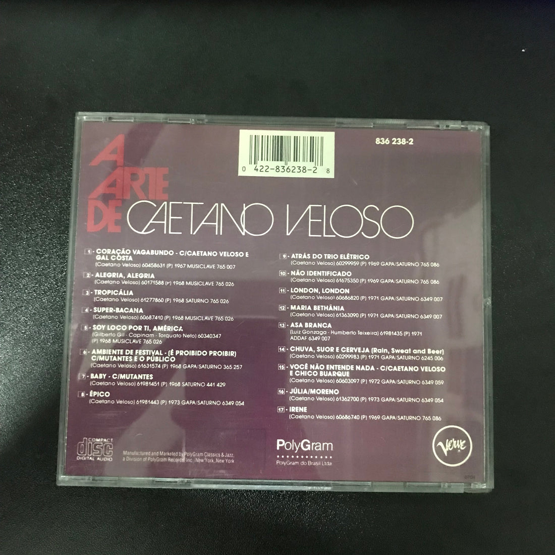 ซีดี Caetano Veloso - A Arte De Caetano Veloso CD VG+