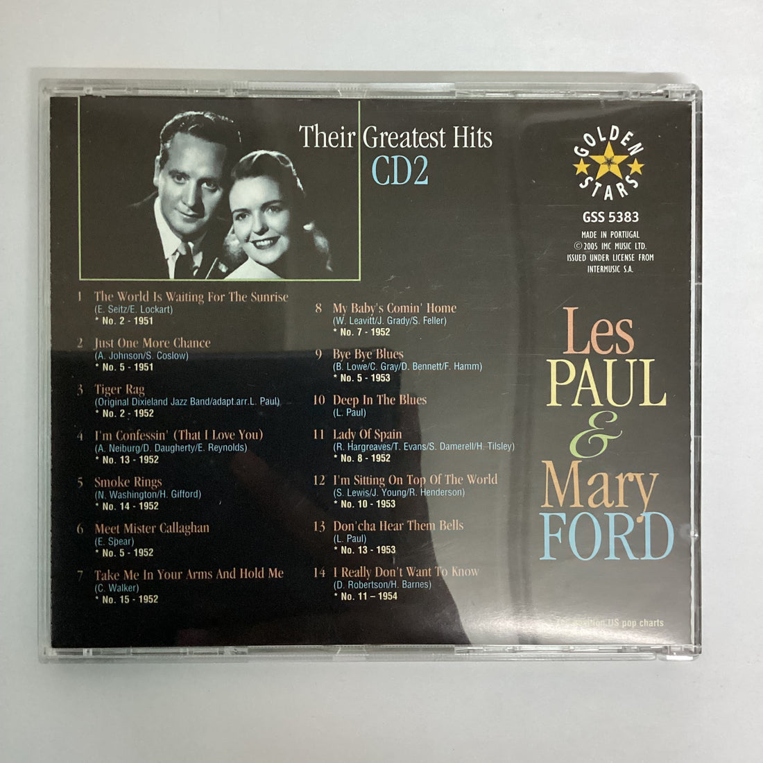 ซีดี Les Paul & Mary Ford - Vaya Con Dios - Their Greatest Hits CD VG+ 3CDs