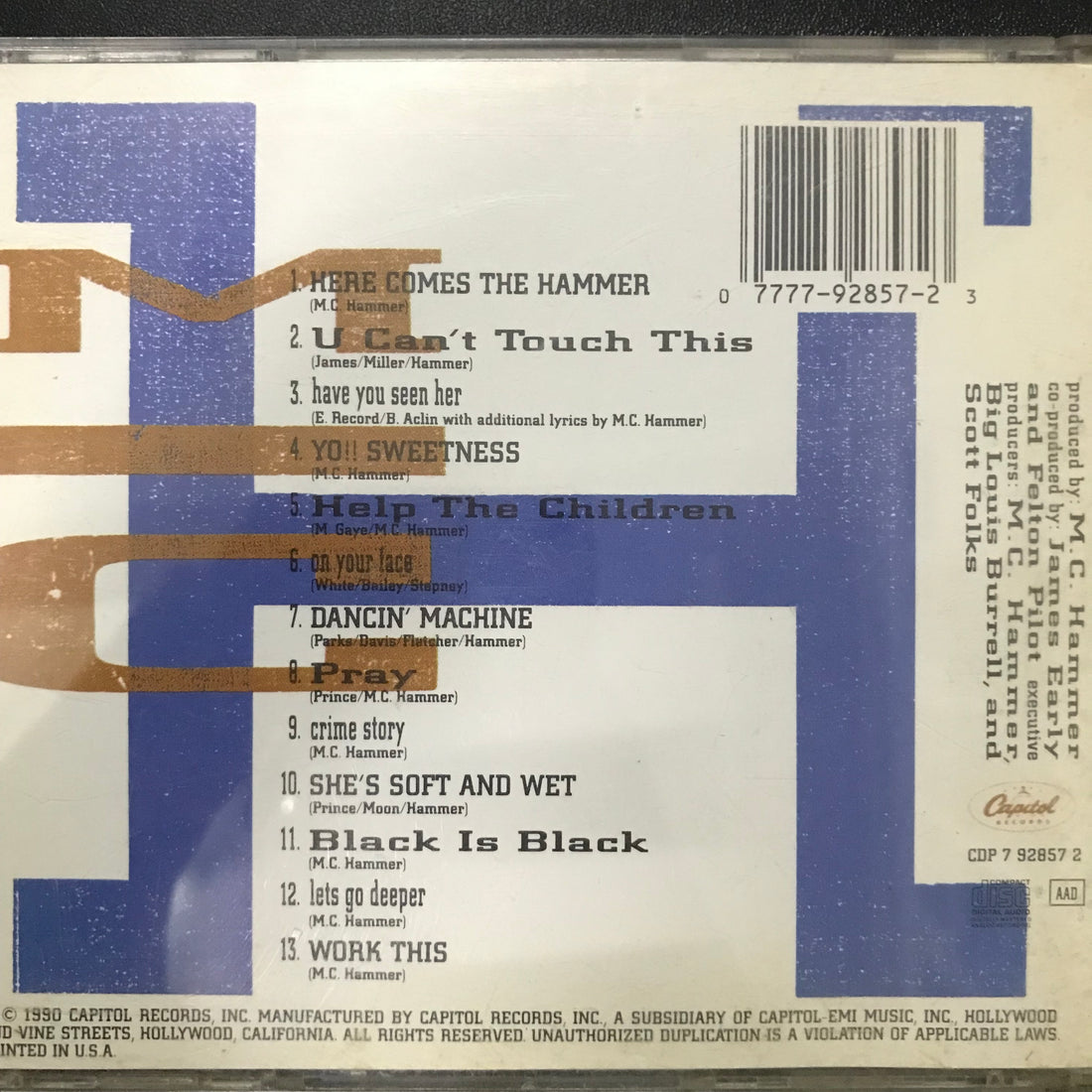 ซีดี MC Hammer - Please Hammer Don't Hurt 'Em CD VG+