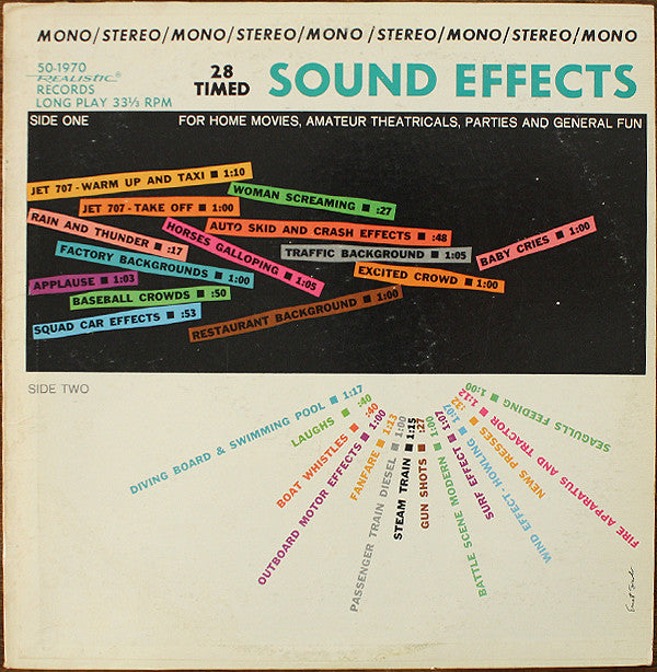 No Artist : 28 Timed Sound Effects (LP, Album, Mono)