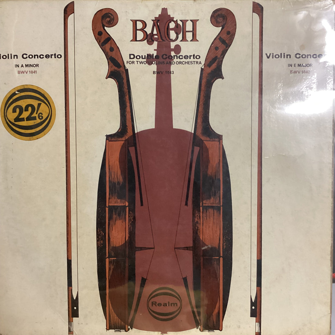 แผ่นเสียง J.S BACH - Violin Concerto BWV 1041 / Violin Concerto BWV 1042 / Double Violin Concerto BWV 1043 Vinyl VG