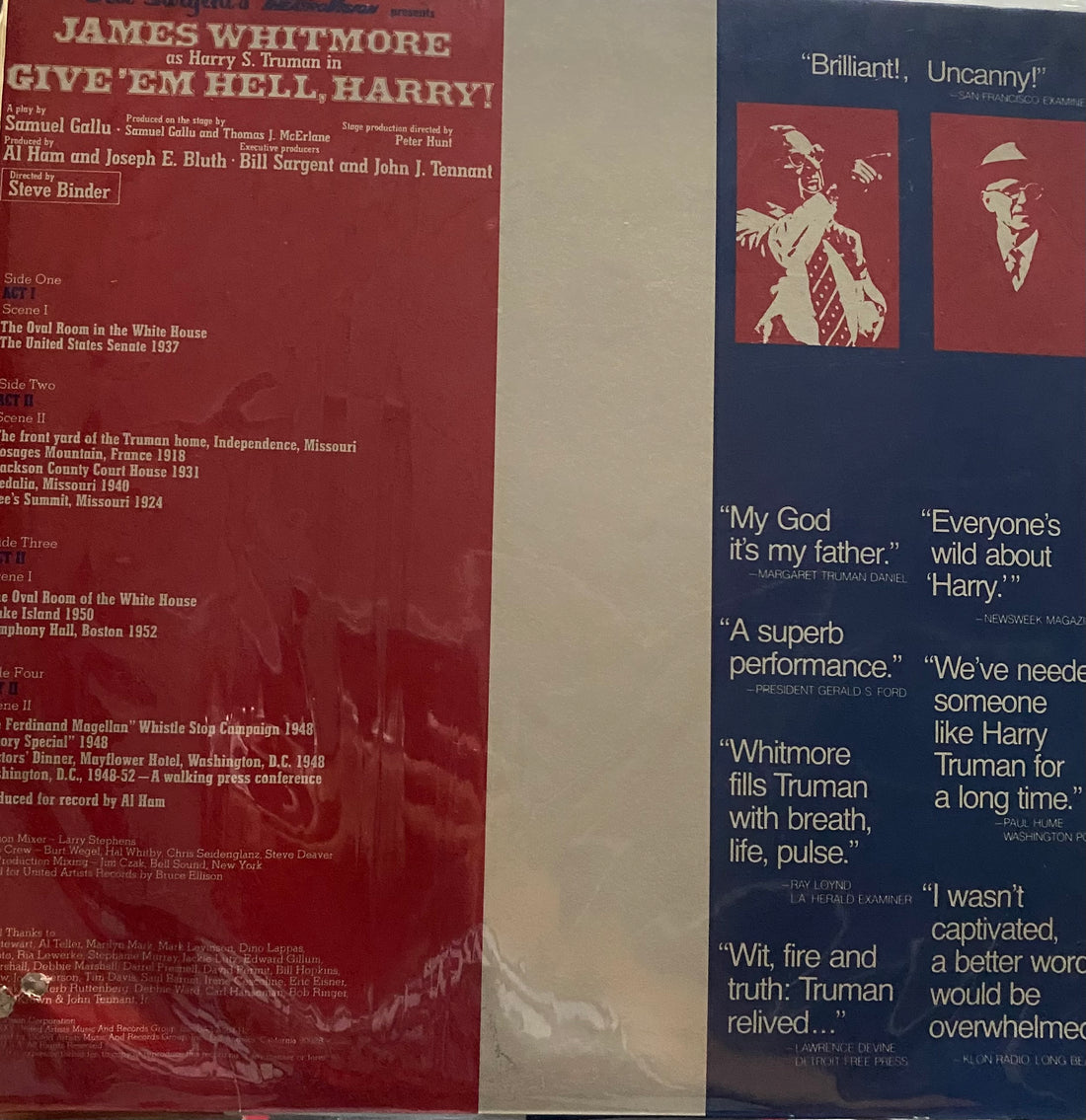 แผ่นเสียง James Whitmore - James Whitmore As Harry S. Truman In Give 'Em Hell, Harry! Vinyl VG+ 2LPs