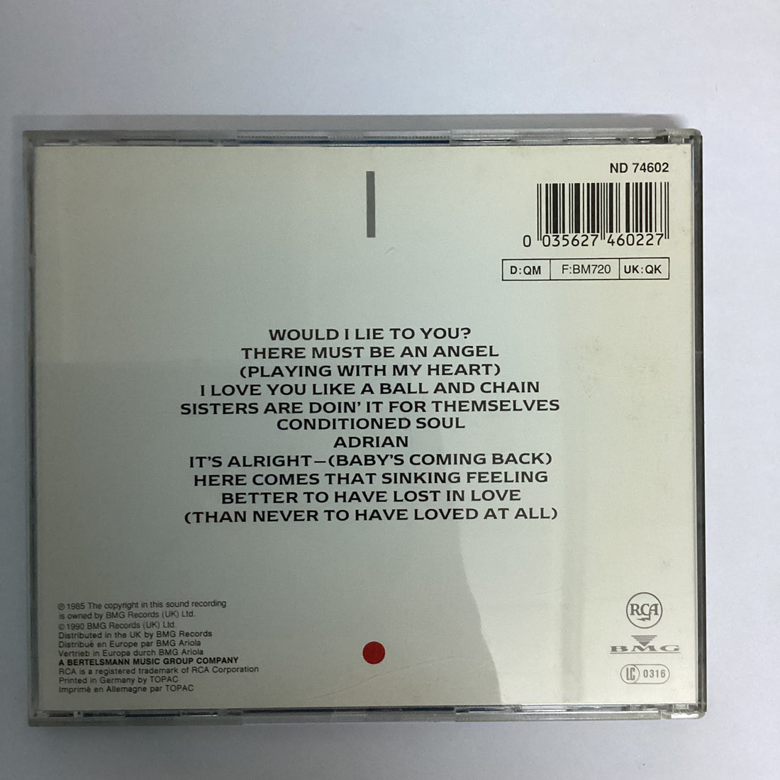 ซีดี Eurythmics - Be Yourself Tonight CD VG+