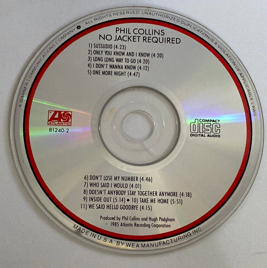 Phil Collins - No Jacket Required (CD) (VG+)