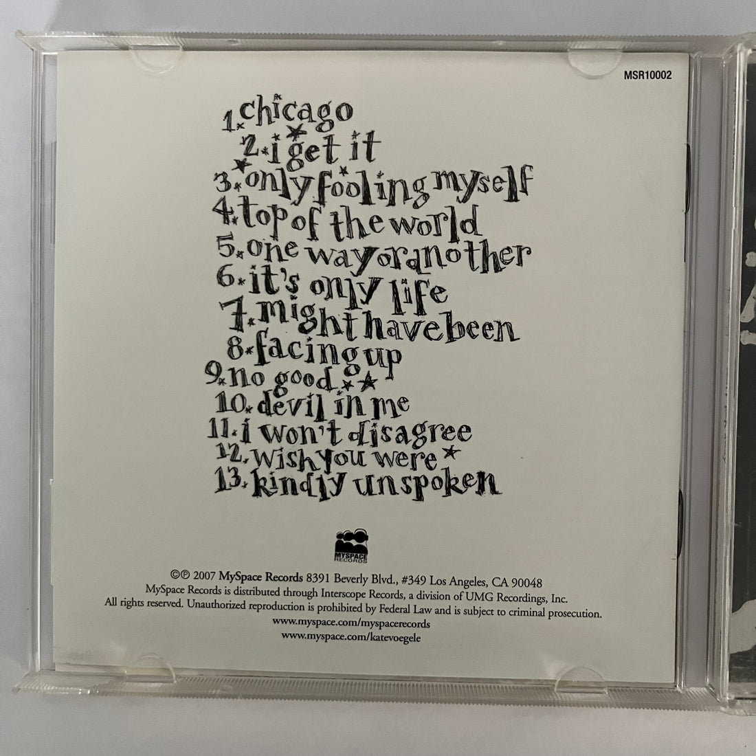 ซีดี Kate Voegele - Don't Look Away CD NM