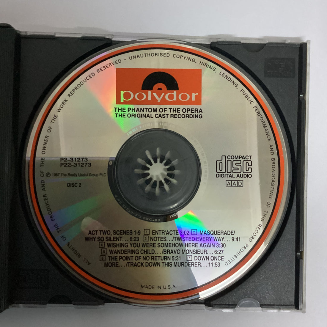 ซีดี Andrew Lloyd Webber - The Phantom Of The Opera CD VG 2CDs