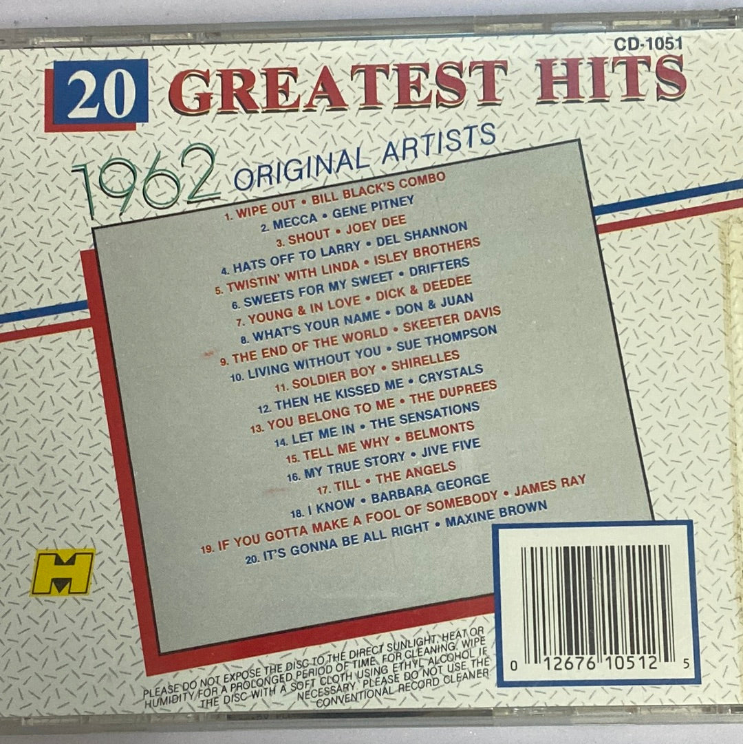 ซีดี Various - 20 Greatest Hits 1962 Original Artists (CD) (VG+)