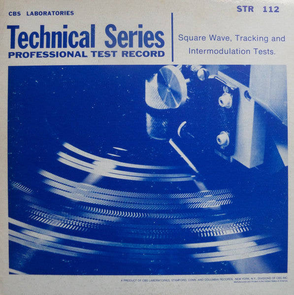 CBS Laboratories : Professional Test Record - Square Wave, Tracking And Intermodulation Tests (LP)