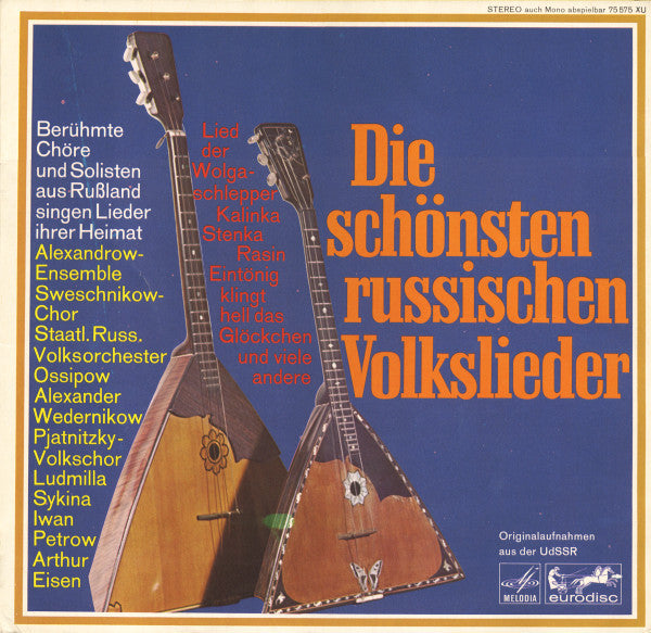 Various : Die Schönsten Russischen Volkslieder In Originalaufnahmen (LP, Comp)