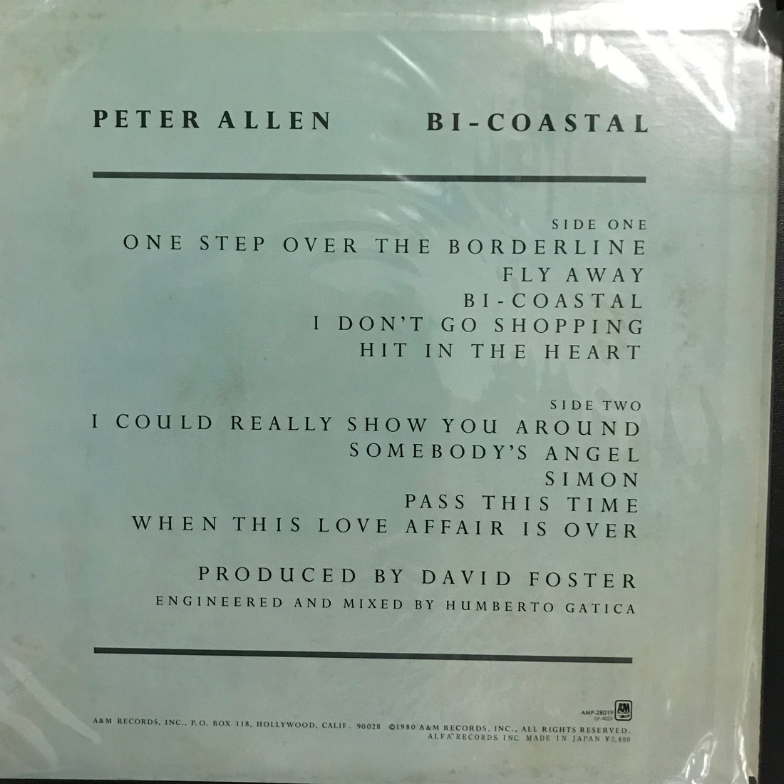 แผ่นเสียง Peter Allen - Bi-Coastal Vinyl VG+