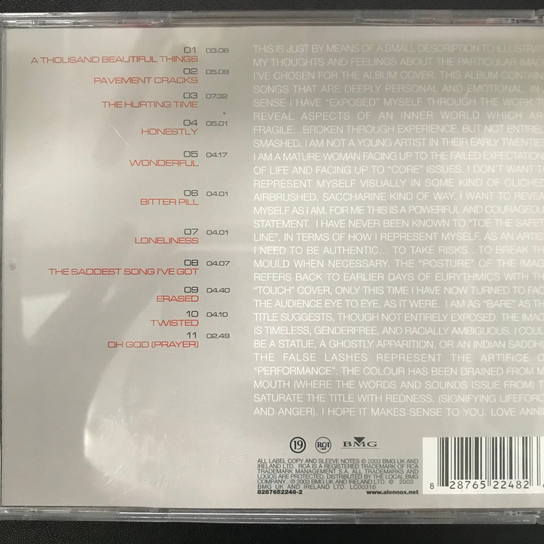 ซีดี Annie Lennox - Bare CD VG+