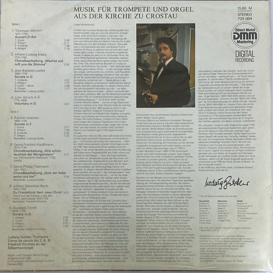 แผ่นเสียง Ludwig Güttler, Friedrich Kircheis - Musik Für Trompete Und Orgel (Aus Der Kirche Zu Crostau) (Vinyl) (VG+)