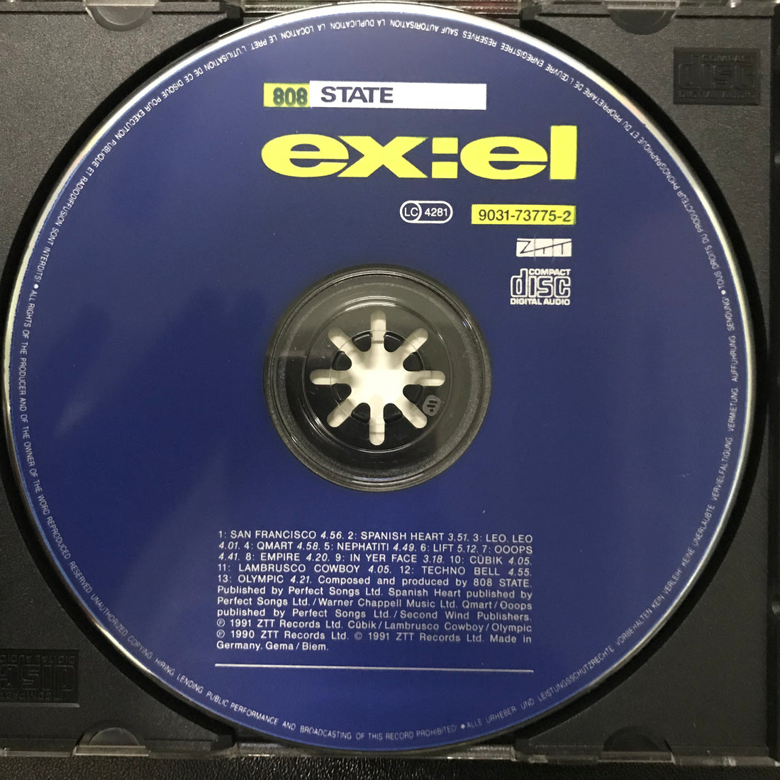 ซีดี 808 State - ex:el CD VG+