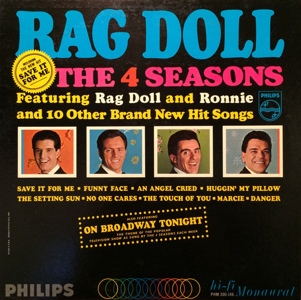 The Four Seasons : Rag Doll (LP, Mono)