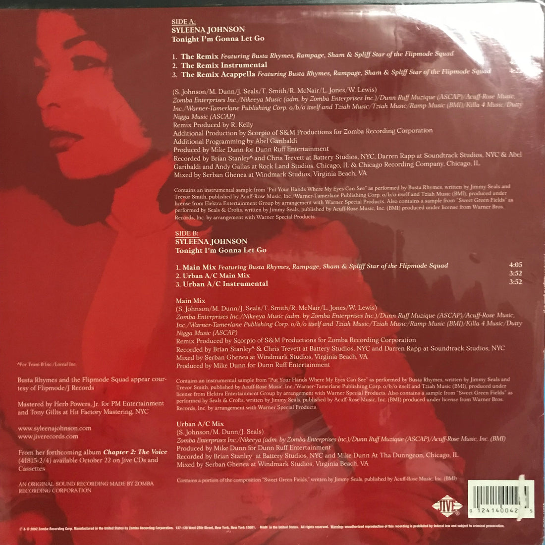 แผ่นเสียง Syleena Johnson - Tonight I'm Gonna Let Go Vinyl VG+
