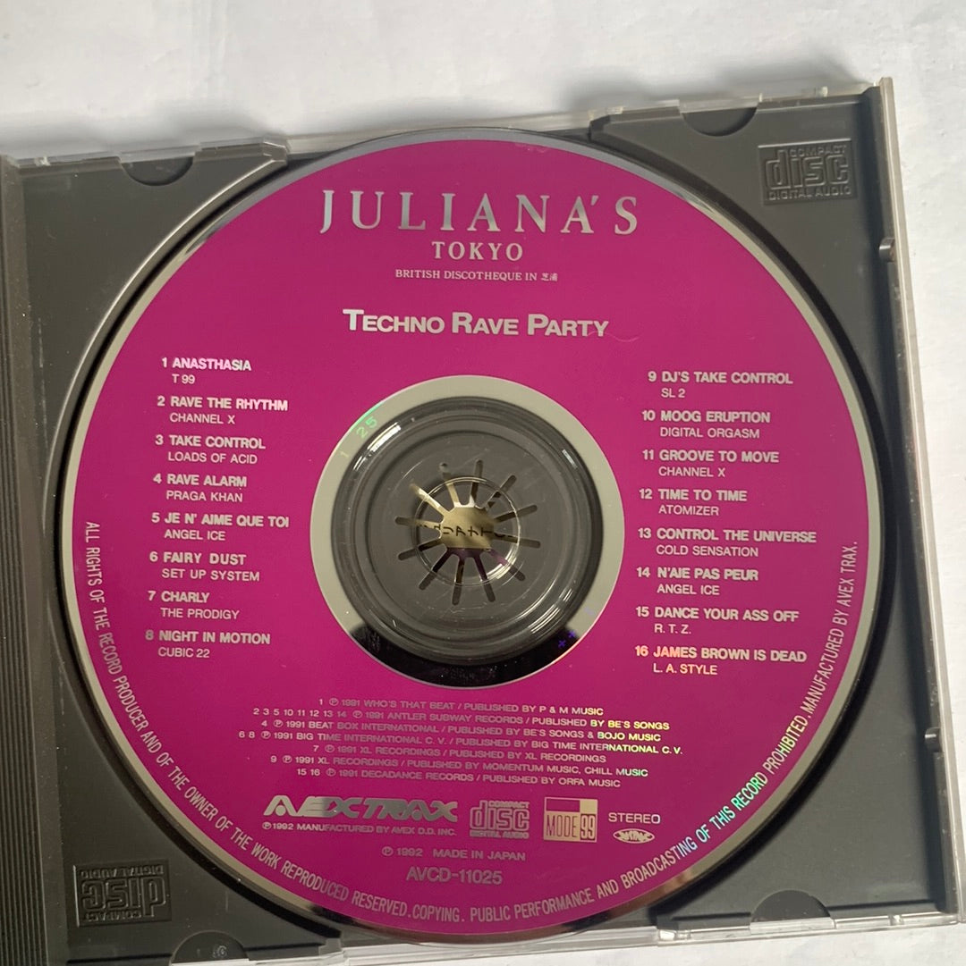 ซีดี Various - Juliana's Tokyo Techno Rave Party CD VG+