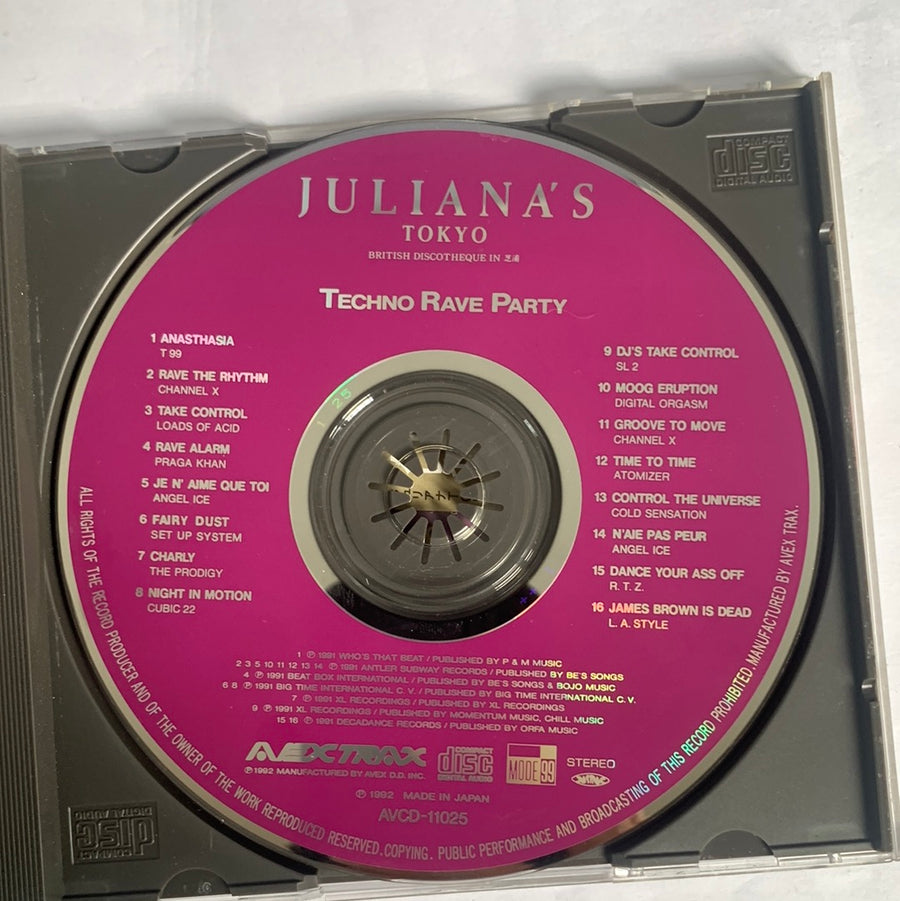 ซีดี Various - Juliana's Tokyo (Techno Rave Party) (CD) (VG+)