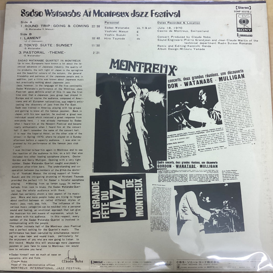 แผ่นเสียง Sadao Watanabe - At Montreux Jazz Festival Vinyl VG+