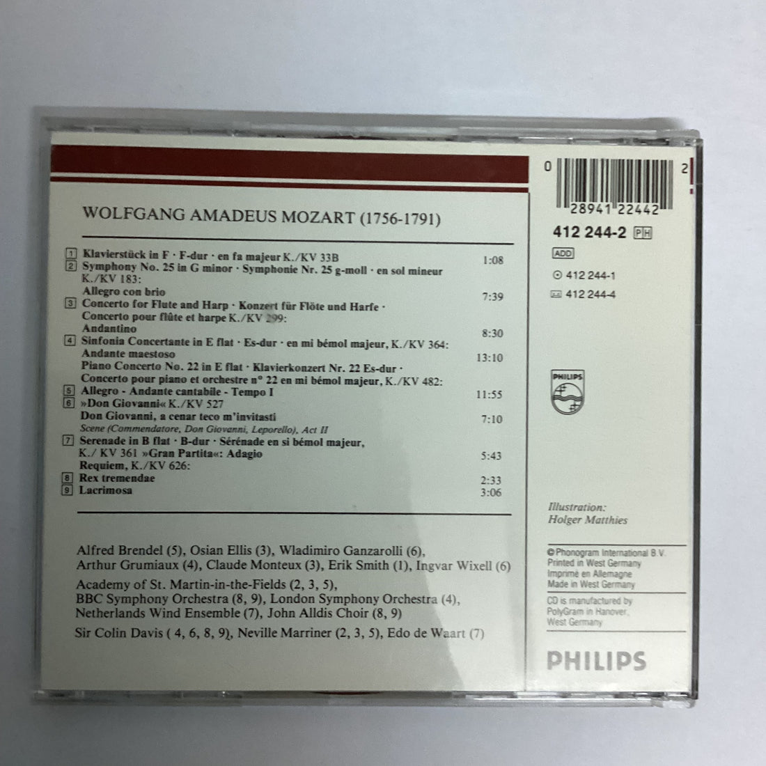 ซีดี Wolfgang Amadeus Mozart, The Academy Of St. Martin-in-the-Fields / Sir Neville Marriner - The Best Of Wolfgang Amadeus Mozart CD VG+