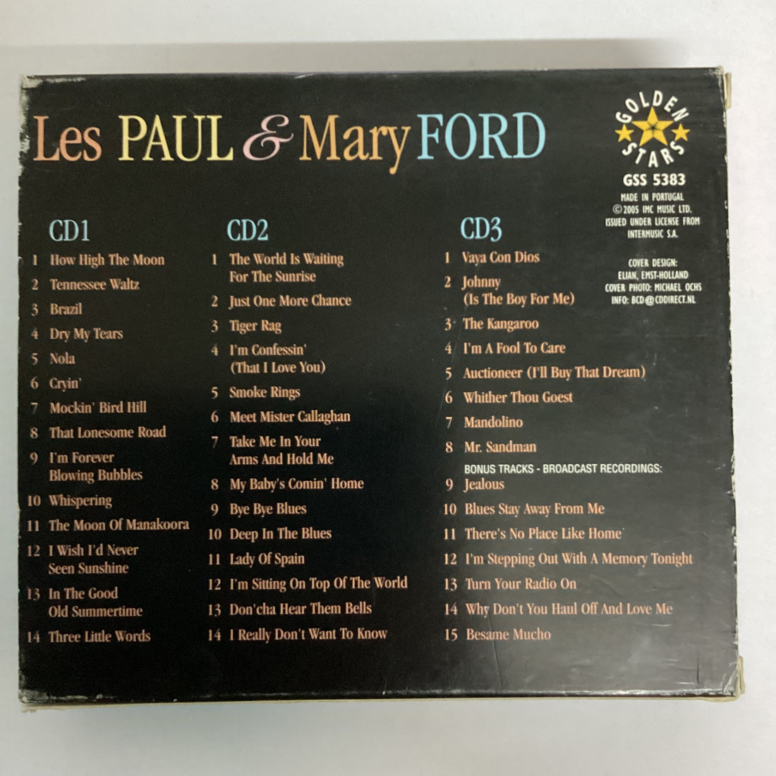 ซีดี Les Paul & Mary Ford - Vaya Con Dios - Their Greatest Hits CD VG+ 3CDs