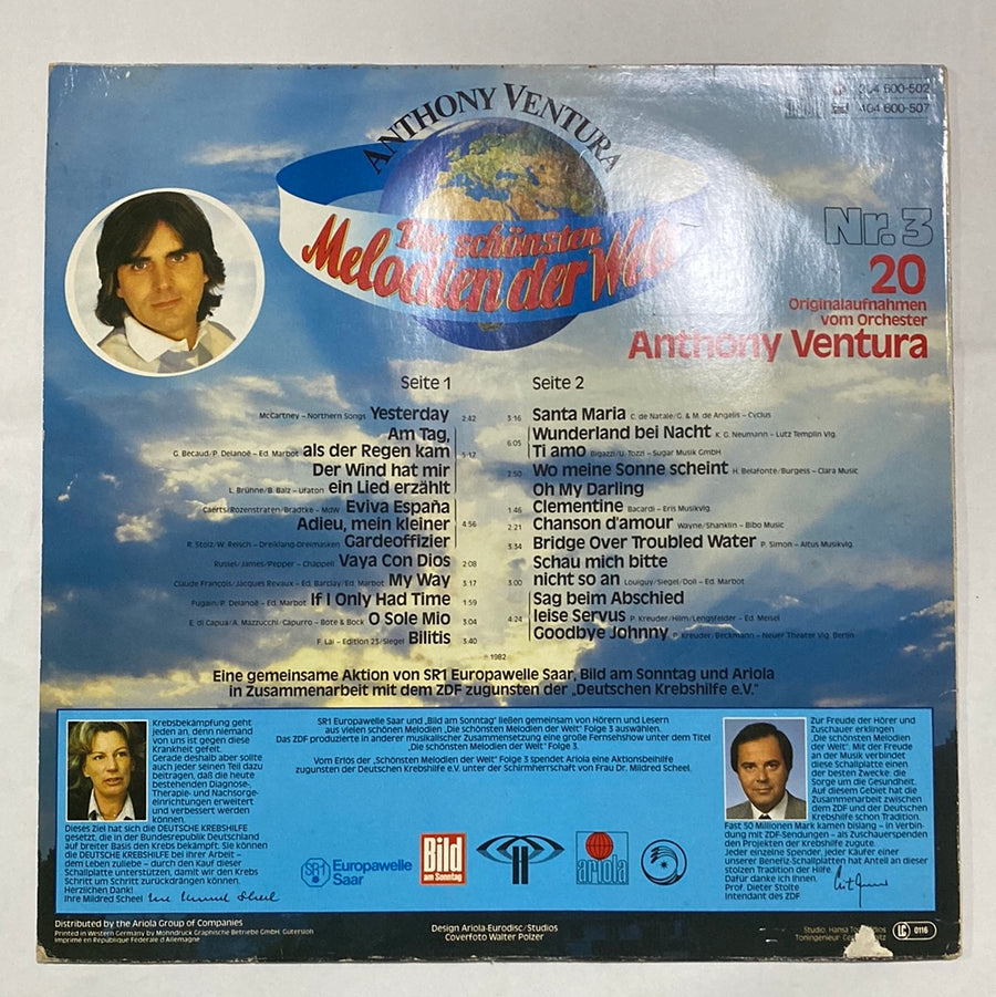 แผ่นเสียง Orchester Anthony Ventura - Die Schönsten Melodien Der Welt Nr. 3 (Vinyl) (VG)