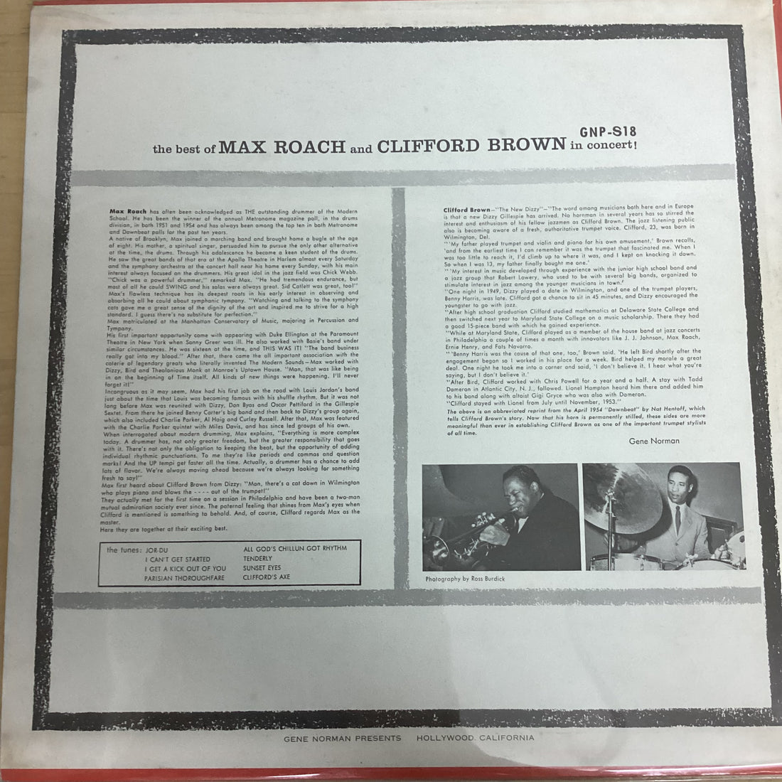 แผ่นเสียง Clifford Brown And Max Roach - The Best Of Max Roach And Clifford Brown In Concert Vinyl VG+