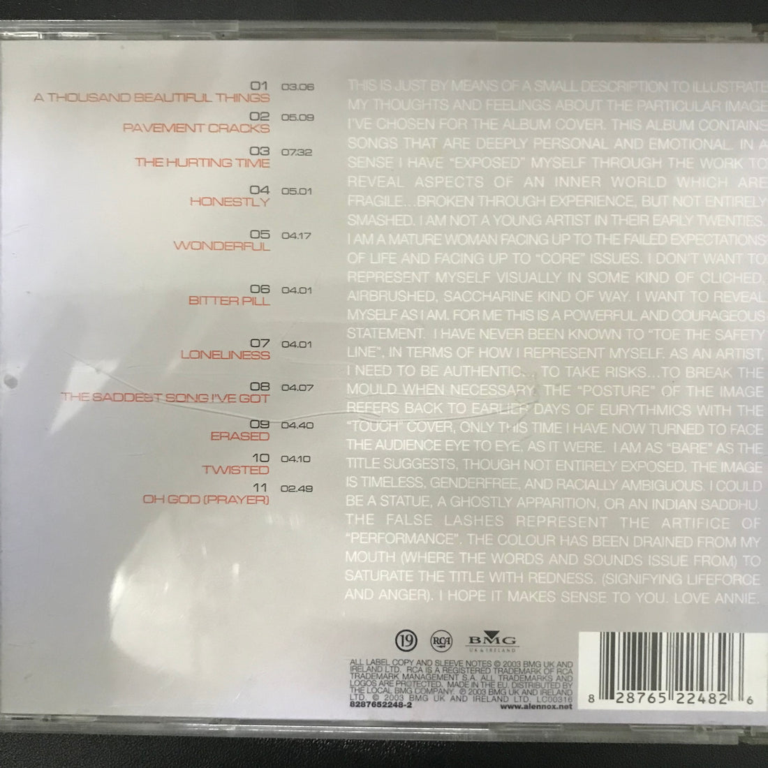 ซีดี Annie Lennox - Bare CD VG+