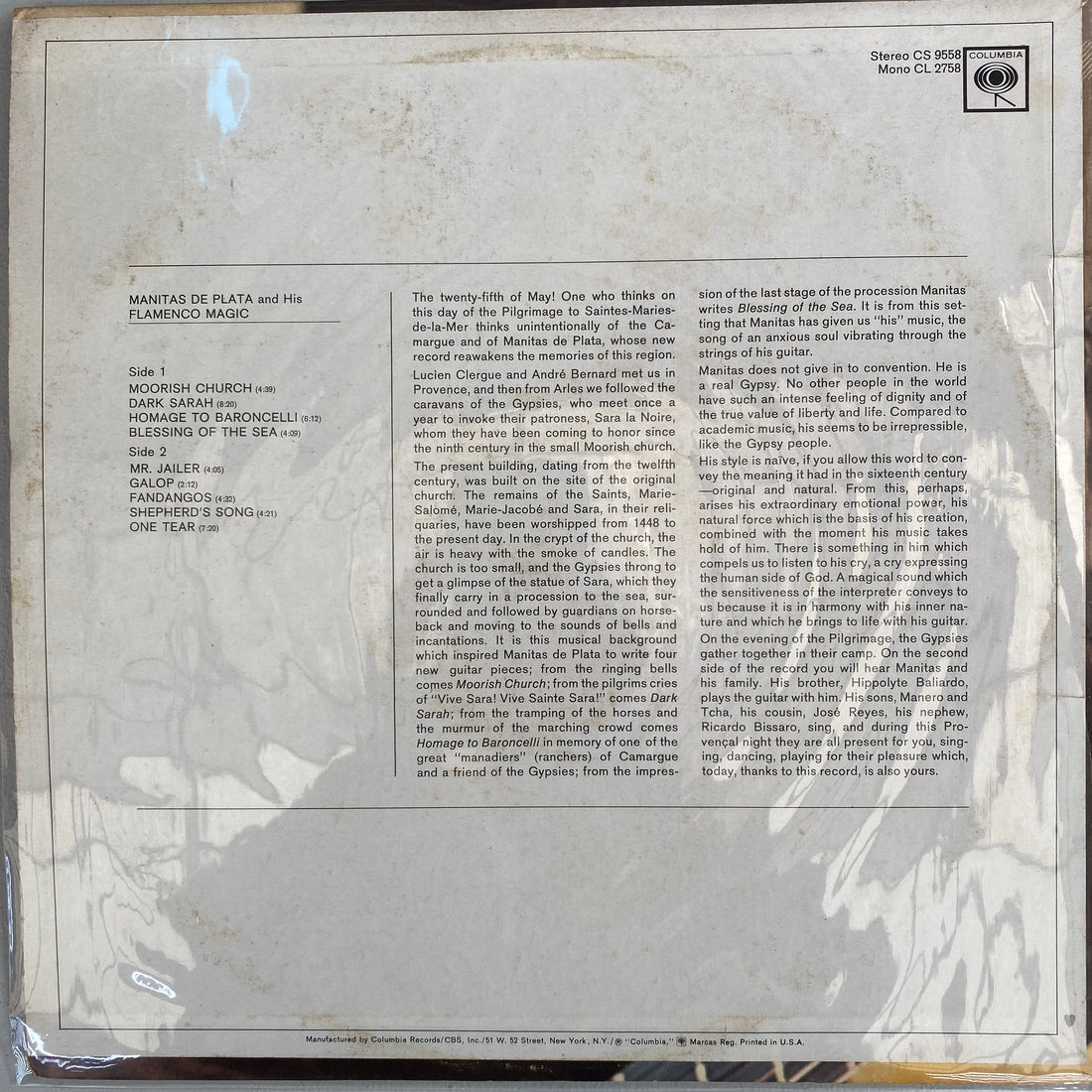 แผ่นเสียง Manitas De Plata - Manitas De Plata And His Flamenco Magic Vinyl VG+